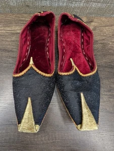 Zapatos Mojari Jutti de cuero hechos a mano Punjab Sindh Khussa negros dorados para hombre 10 - Imagen 1 de 11