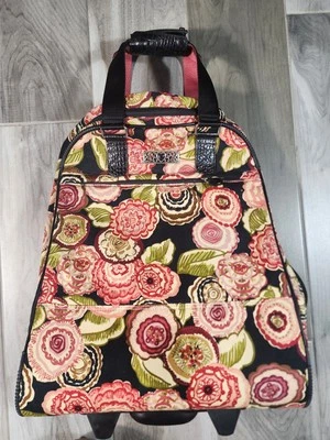 Brighton Whimsy Flower Bloom Rolling Weekender Carry On Suitcase  - Image 1 of 4
