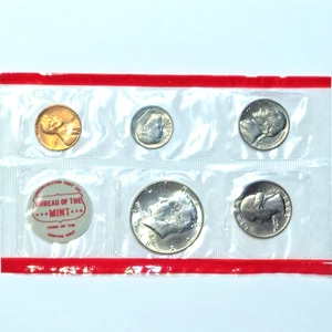 **1968 D US Mint Set** 5 BU Coins/Mint Cello - 40% Silver Kennedy FREE SHIPPING! - Picture 1 of 2