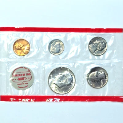 **1968 D US Mint Set** 5 BU Coins/Mint Cello - 40% Silver Kennedy FREE SHIPPING! - Image 1 of 2
