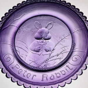 Thornton W Burgess Peter Rabbit Pairpoint Glass Cup Plate Rare 1993 2nd Edition - Picture 1 of 8