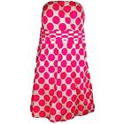 Limited Polka Dot Dress Size 4 Strapless Party Hot Pink Off White