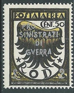 1944 OCCUPAZIONE TEDESCA EGEO POSTA AEREA 50 CENT + 2 LIRE MH * - I30-9 - Imagen 1 de 1
