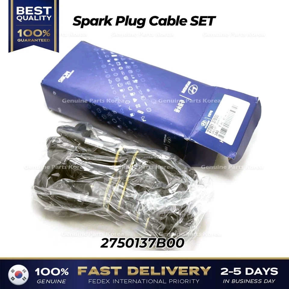 ⭐正品⭐ 火花塞电缆套件 2750137B00 适用于现代 Santa Fe Tiburon — 第 1/2 张图片