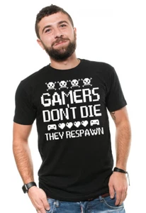 Gamer T-shirt Gamers Respawn Funny Mens T-shirt Birthday Gift for Brother Gift - Picture 1 of 12