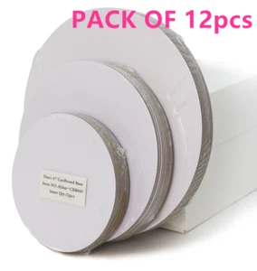 12PK,24PK Cake Base Rigid 2mm/2.5mm Cake Boards Whiteboard Tray 6''8''10''12'' - Picture 1 of 19