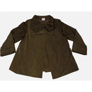 Chaqueta Planet By Lauren G para mujer 1 EE. UU. 4-8 marrón nailon bolsillos con botones Lagenlook - Imagen 1 de 13