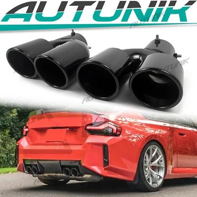 Twin Exhaust Tips Tailpipes for BMW G20 M340i G42 M440i G23 G26 M220i 2019+ - Image 1 of 4