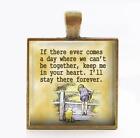 Keep Me In Your Heart Winnie-the-Pooh Love Quote Glass Top Charm Handcrafted