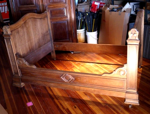 Oak Antique Bed, Day Bed, Alcove Bed, French, Louis Philippe, 1800s Cover