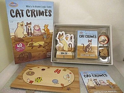 ThinkFun Cat Crimes Logic Brain Game 2017 4 niveles edades 8+ completo 1-6 jugadores Foto 1 de 4
