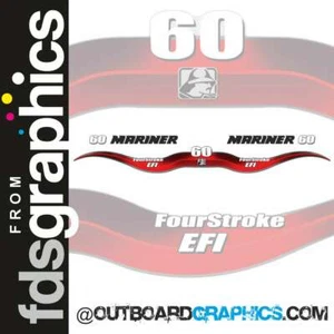 Mariner 60hp 4 stroke EFI outboard decals/sticker kit - Picture 1 of 1