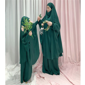 Muslim Overhead Khimar Hijab Kaftan Women Abaya Ramadan Burqa Skirt Prayer Dress