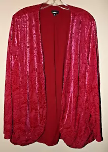 Damen Torrid Pullover Rot Samt Chiffon Mix Kimono Staubmantel Cardigan Größe 3 - Bild 1 von 6