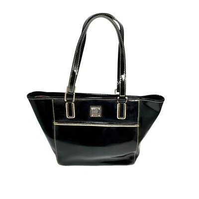 Dooney & Bourke Black Patent Tote Shopper Bag 14 x 9 x 6 Authentic - Image 1 of 4
