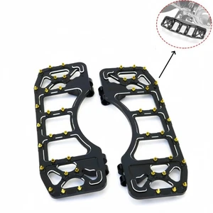 Black MX Foot Pegs Floorboards Pedal For Harley Touring Road Glide Softail - Picture 1 of 8