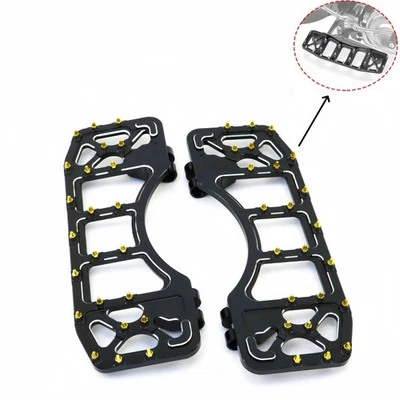 Black MX Foot Pegs Floorboards Pedal For Harley Touring Road Glide Softail - Image 1 of 4