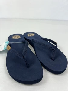 WOMEN'S REEF NAVY BLUE GINGER BEACH POOL FLIP FLOP SANDALS SIZE 11 - Picture 1 of 6
