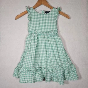 CHAPS Girls Mint Green and White Check Summer Dress size 5 - Picture 1 of 5