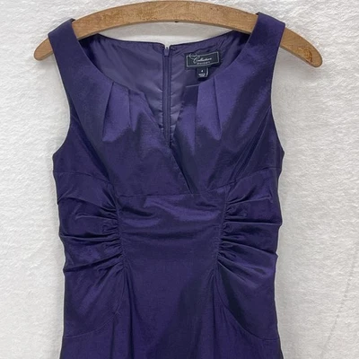 COLLECTION Dress Barn Plum Purple Sheath Dress Sz 4 Short Elegant Holiday Formal - Image 1 of 4
