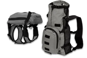 K9 Saco Deportivo Walk-On Grande Mochila Porta Perros Piel de Tiburón Gris + Arnés - Imagen 1 de 5