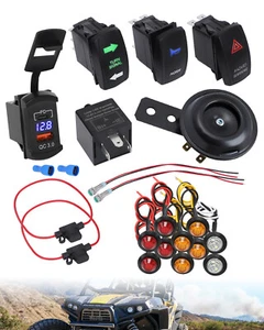 Kit universal de señal de giro ATV UTV bocina calle legal para moto Polaris RZR - Imagen 1 de 12
