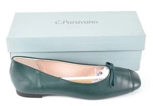 C.Paravano Womens Flats Bowknot Ballet Dress Leather Shoes Green Size 40 - Picture 1 of 4
