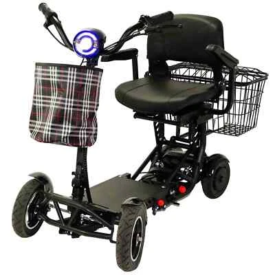 Senioren-Roller Faltbar Elektro 4-Rad E-Roller Schwarz 6km/h Elektromobil 40km - Bild 1 von 4