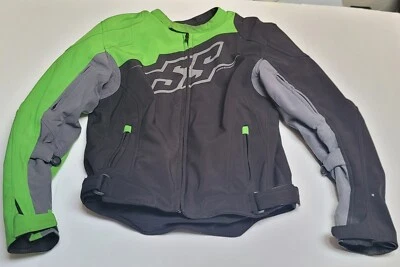 男式摩托车夹克尺寸 40 小号衬垫盔甲高视距速度和强度 — 第 1/4 张图片