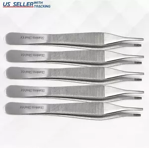 5x Adson Brown Braun Tissue Forceps 12 cm Serrated Anatomic Tweezer Stainless CE - Picture 1 of 3