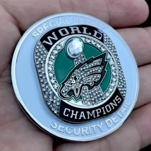 Philadelphia Eagles Super Bowl 52 LII Champs Police Security Ring Challenge Coin - Picture 1 of 11