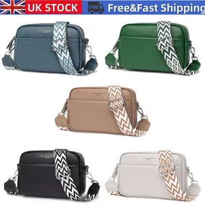 Soft Genuine Leather Shoulder Crossbody Bag Women’s Tote with Wide Strap UK - Picture 1 of 27