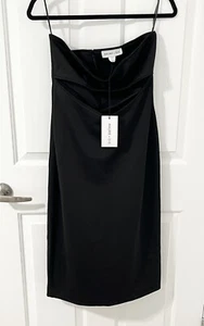 MAURIE & EVE - Black Strapless Cut Out Midi Bodycon Dress Size 12 BNWT - Picture 1 of 5