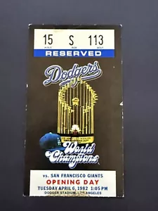 1982 Los Angeles Dodgers Vs San Francisco Giants Opening Day Ticket Stub - Picture 1 of 3