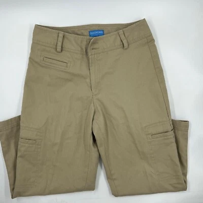 Dockers Womens Chino Pants Size 4 Beige Tan Khaki Cotton Stretch Relaxed Fit - Image 1 of 4