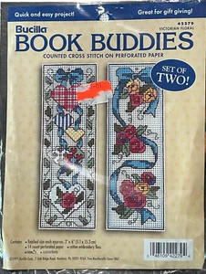 Bucilla Cross Stitch Kit Bookmarks (2) Victorian Floral 42279 DIY Craft Gift - Picture 1 of 5