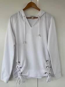 Michael Kors Hooded Jumper Womens Long Sleeve White Size M - Picture 1 of 10
