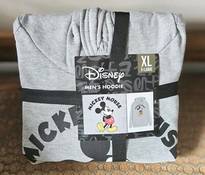 Sudadera con Capucha Para Hombre Mickey Mouse Estampado Gráfico Mangas Largas, Gris Talla XLarge NUEVA - Imagen 1 de 5
