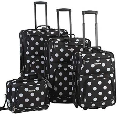 Juego de equipaje vertical Polka Softside expandible ligero punto negro 4 piezas 1... Foto 1 de 3