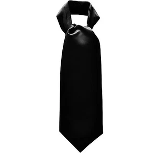 Nueva corbata formal de poliéster para hombre corbata Ascot boda negro liso - Imagen 1 de 2