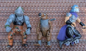 Vtg 80'sTMNT Playmates Figures Toon Shredder Master Splinter RockSteady Nice - Picture 1 of 3
