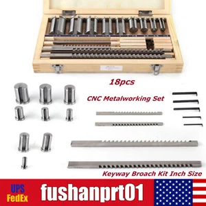 18 * HSS Keyway Broach Set Inch Size Broaches Bushings Shim CNC Metalworking Set - Bild 1 von 20
