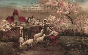Vintage Easter Postcard Greetings with Poem and Handwritten Message,  c1920, UK - Bild 1 von 2