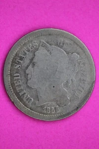 1866 Three 3 Cent Nickel Guaranteed Authentic & Genuine Fast Free Shipping 1295 - Picture 1 of 3