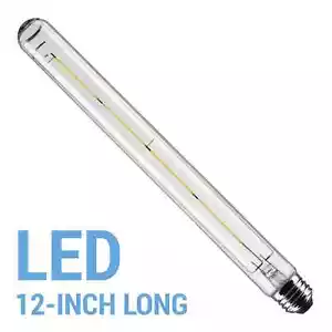 (2 pack) Satco S9582 LED Filament 12" Bulb 6.5W =60W T9 Clear E26 120V 2700K - Picture 1 of 1
