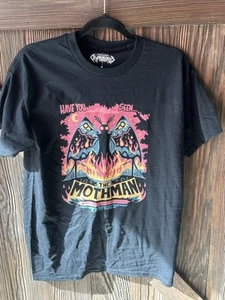 Cryptozootees Graphic Tee Mothman Design Maglietta Nera - Uomo Taglia Media - Foto 1 di 4