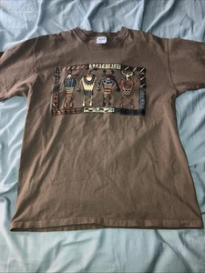 Vintage Single Stitch Native American Navajo Mayan Graphic Print T Shirt Large - Picture 1 of 5