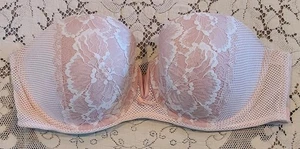Trägerloser BH CACIQUE ROSA SPITZE LEICHT GEFÜTTERT 40DD Bügel Top Zustand - Bild 1 von 13