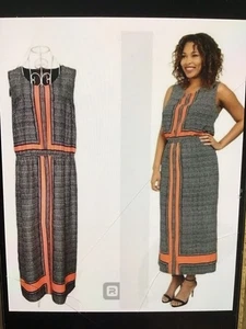 NEU VINCE CAMUTO CROSSROAD PANEL ETUIKLEID TANK SCHWARZ, ORANGE, WEISS GRÖSSE 1X - Bild 1 von 12