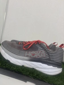 Hoka One One Bondi 6 Herren Größe 12,5 grau rot weiß sportlich Laufen - Bild 1 von 8